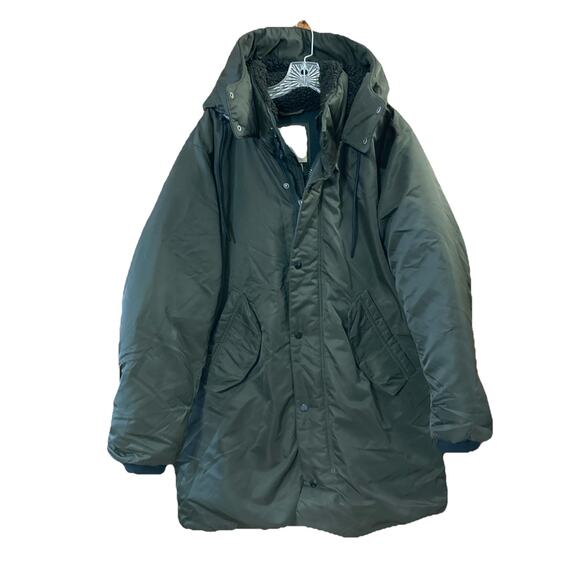Abercrombie & Fitch Ultra Parka Coat Mens Sz L Nylon Puffer Water Wind Resistant